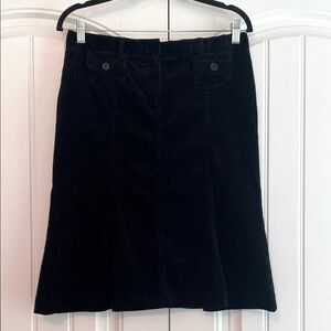 Theory Women's Corduory Black‎ Skirt Size 6 Scalloped Hemline